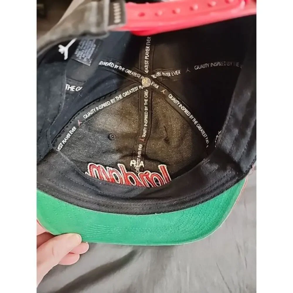 Air Jordan Baseball Cap Snapback‎ Hat Men OSFM Black Red Script Logo MJ Michael